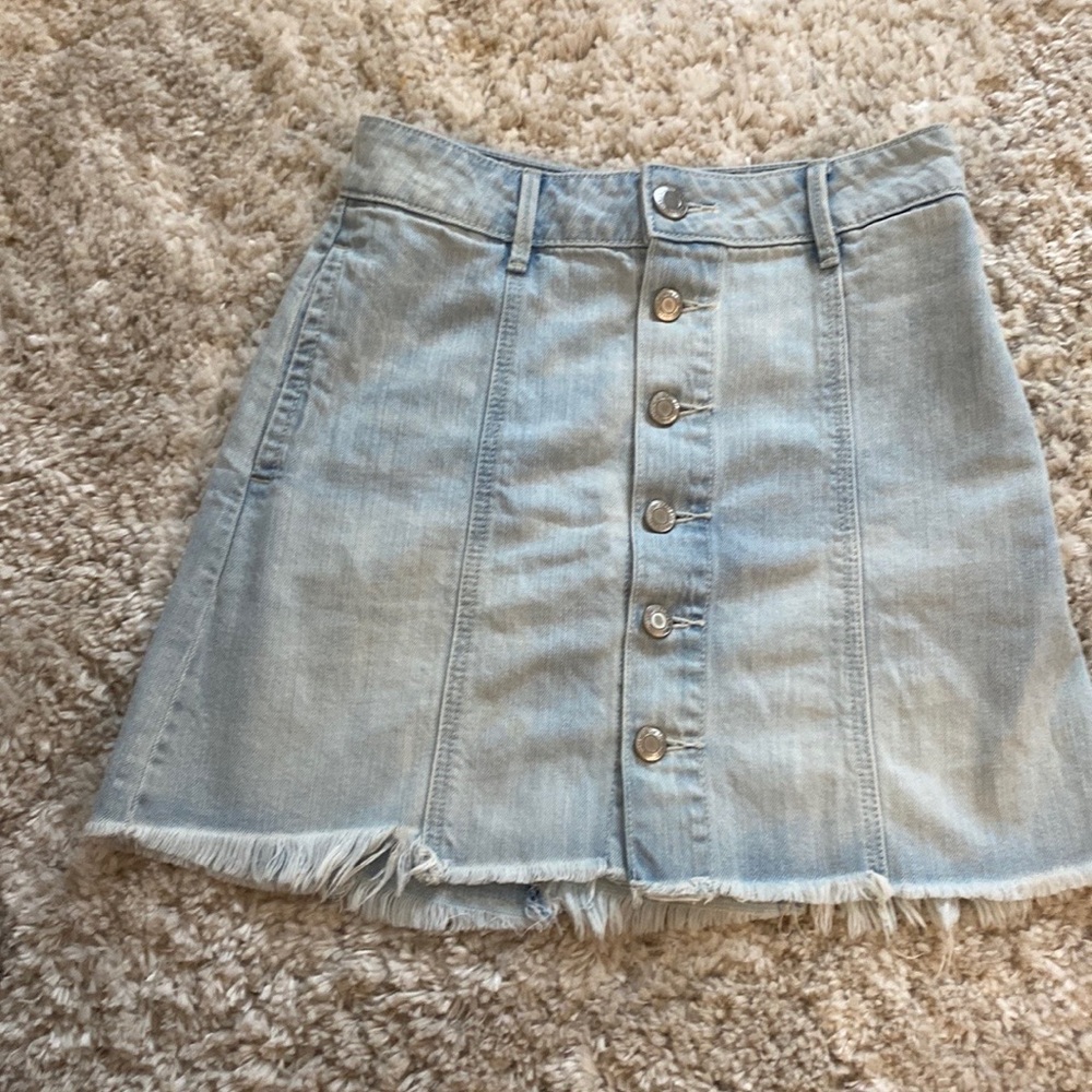 American Eagle button front denim mini skirt